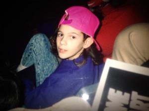 Wearing my hot pink, Chicago Bulls hat at my first game to see Michael Jordan!